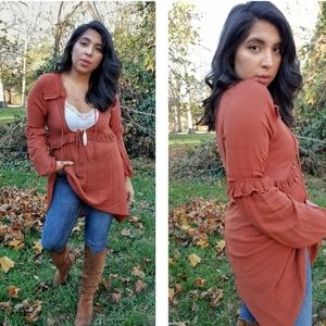 WALK THE WALK RUST ORANGE TUNIC DRESS